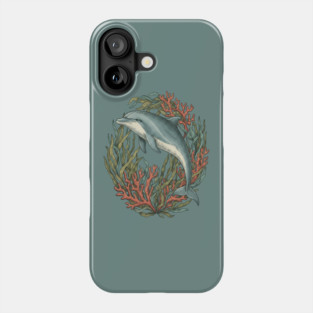 Bottlenose Dolphin Underwater Scene Phone Case