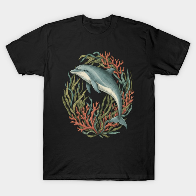 Bottlenose Dolphin Underwater Scene T-Shirt by BirdsnStuff