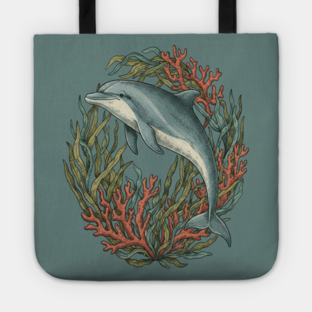 Bottlenose Dolphin Underwater Scene Tote by BirdsnStuff