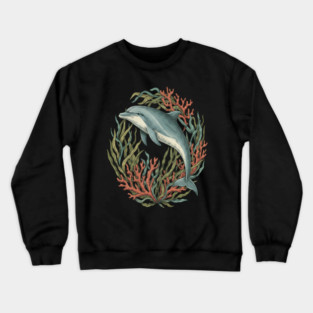 Bottlenose Dolphin Underwater Scene Crewneck Sweatshirt