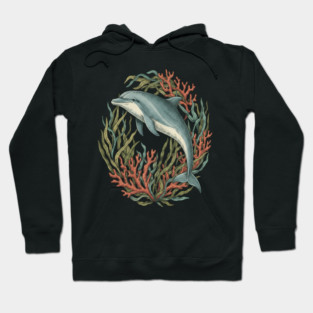 Bottlenose Dolphin Underwater Scene Hoodie