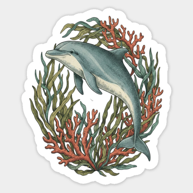 Bottlenose Dolphin Underwater Scene Magnet by BirdsnStuff