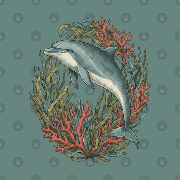 Bottlenose Dolphin Underwater Scene by BirdsnStuff