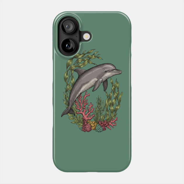Vintage Marine Bottlenose Dolphin Sea Life Phone Case by BirdsnStuff