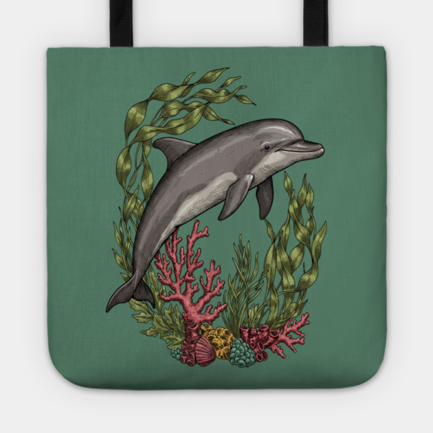 Vintage Marine Bottlenose Dolphin Sea Life Tote by BirdsnStuff