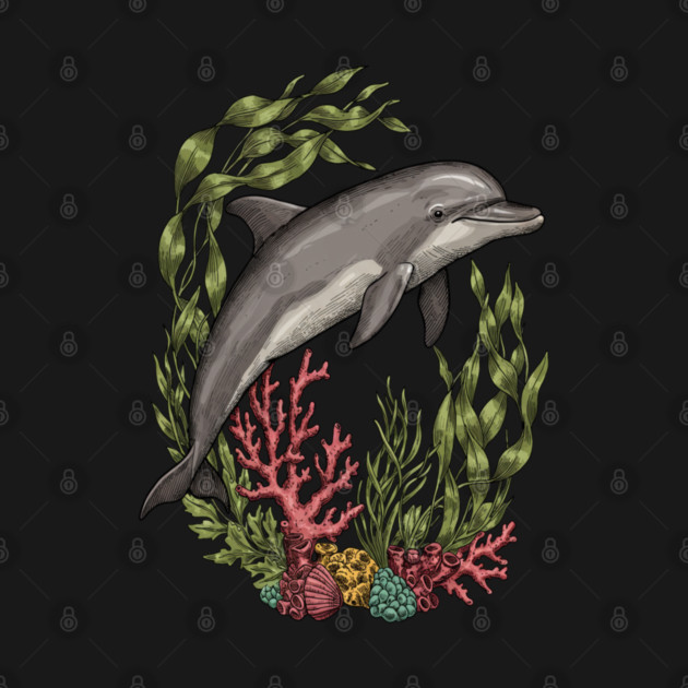 Vintage Marine Bottlenose Dolphin Sea Life by BirdsnStuff