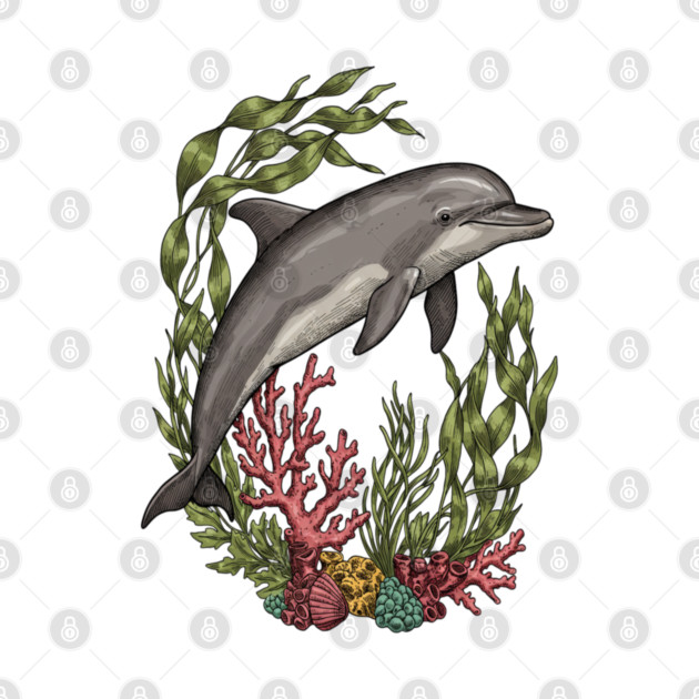 Vintage Marine Bottlenose Dolphin Sea Life by BirdsnStuff