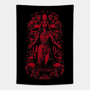 MARY ON A CROSS Tapestry