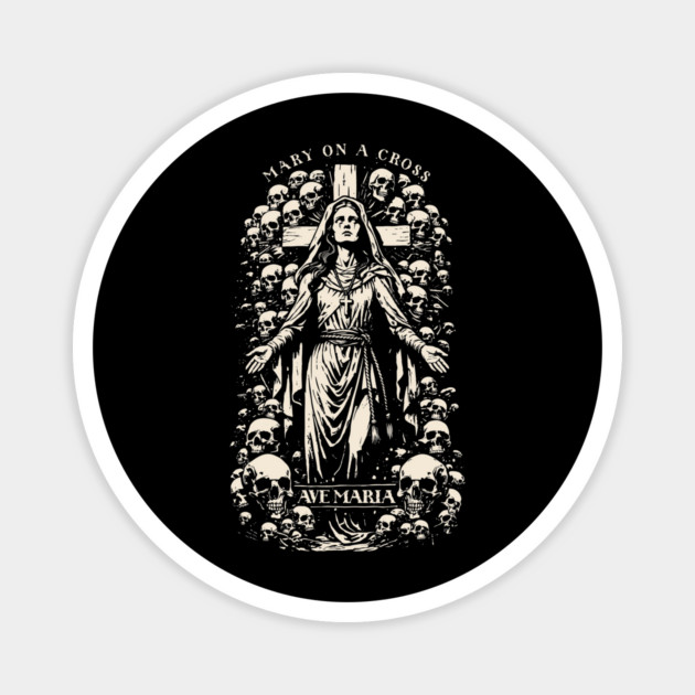 MARY ON A CROSS Magnet by artslaves