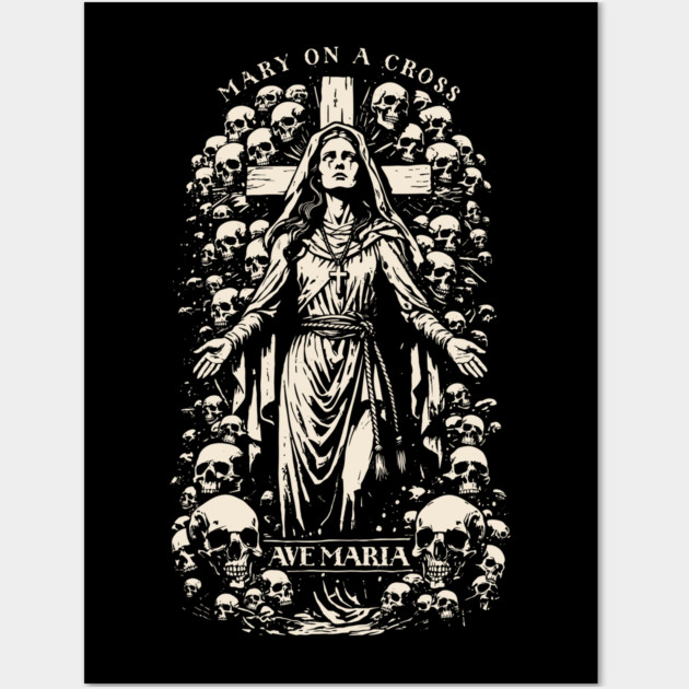 MARY ON A CROSS Wall Art by artslaves