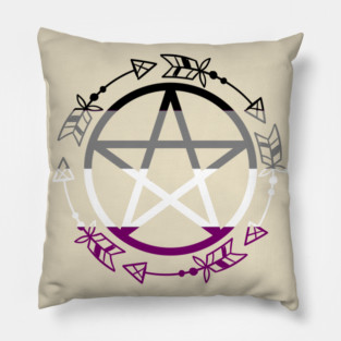 Asexual Flag Pentagram Pillow