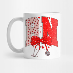 Preppy RN Nurse Valentine Shirt, Cute Registered Nurse Love Design, Nurse Heart Aesthetic, RN Valentine Gift Mug