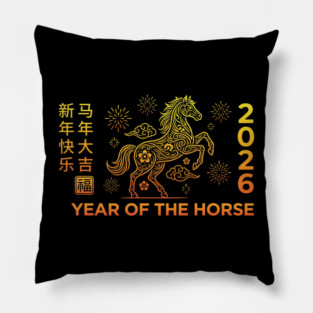 Happy Chinese New Year 2026 Year Of The Horse Pillow