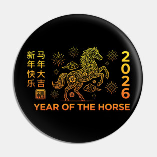 Happy Chinese New Year 2026 Year Of The Horse Pin