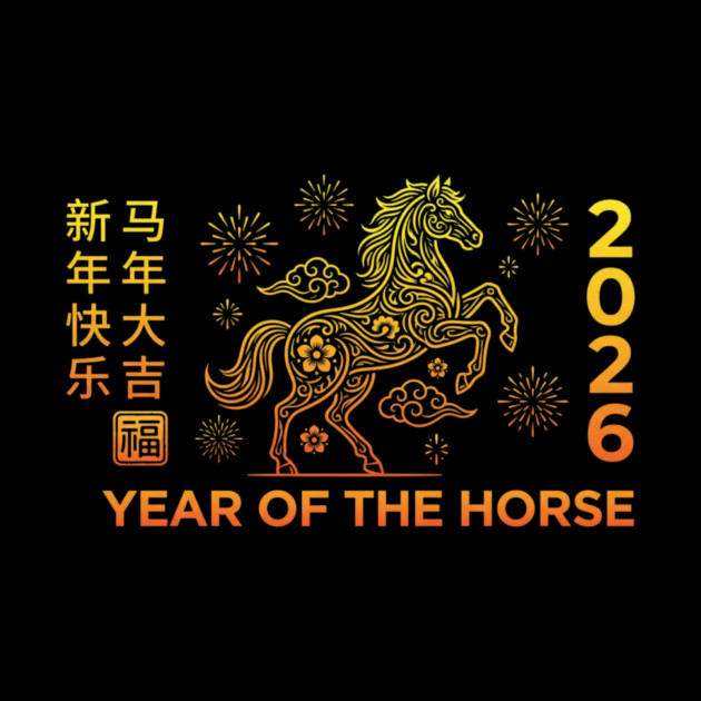 Happy Chinese New Year 2026 Year Of The Horse by ArtistTee ⭐⭐⭐⭐⭐