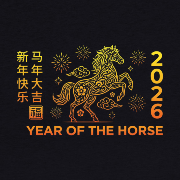 Happy Chinese New Year 2026 Year Of The Horse by ArtistTee ⭐⭐⭐⭐⭐