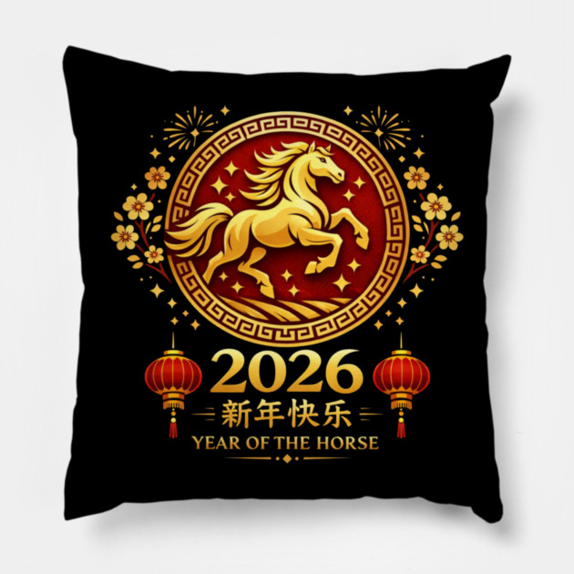 2026 Year Of The Horse Chinese New Year Lunar New Year Pillow by ArtistTee ⭐⭐⭐⭐⭐