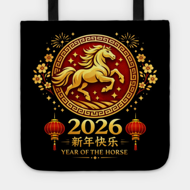 2026 Year Of The Horse Chinese New Year Lunar New Year Tote by ArtistTee ⭐⭐⭐⭐⭐