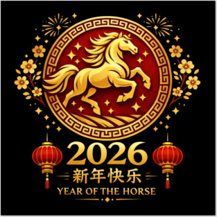 2026 Year Of The Horse Chinese New Year Lunar New Year Posters and Art