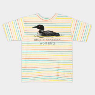 Stupid Canadian Wolf Bird Wildlife Humor Kids T-Shirt