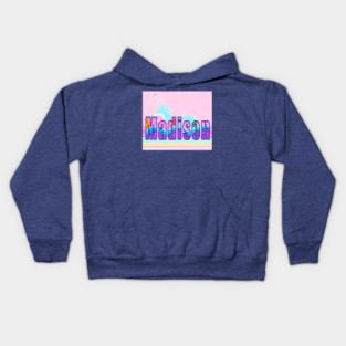 Madison girls and women’s  name Personalized in preppy girly aesthetic vibe Kids Hoodie
