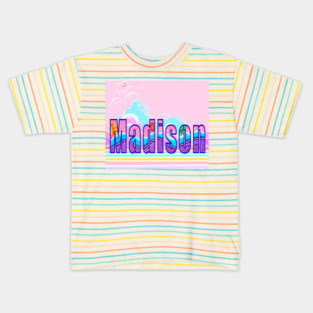 Madison girls and women’s  name Personalized in preppy girly aesthetic vibe Kids T-Shirt