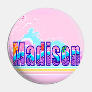 Madison girls and women’s  name Personalized in preppy girly aesthetic vibe Pin