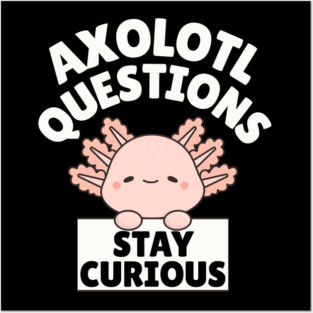 Axolotl Questions Stay Curious Posters and Art