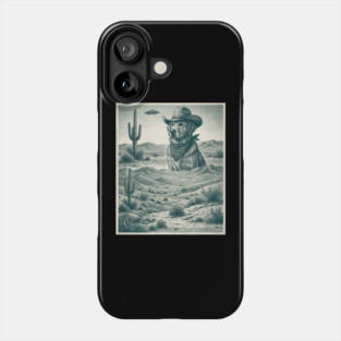 Cowboy Dog Desert Landscape Funny Western Phone Case