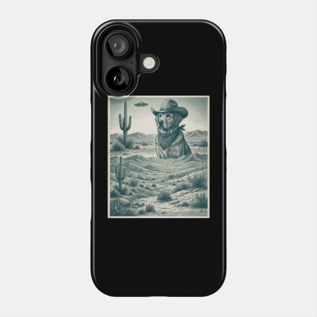 Cowboy Dog Desert Landscape Funny Western Phone Case by ArtistTee ⭐⭐⭐⭐⭐
