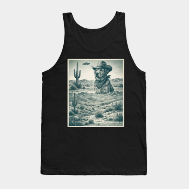 Cowboy Dog Desert Landscape Funny Western Tank Top by ArtistTee ⭐⭐⭐⭐⭐