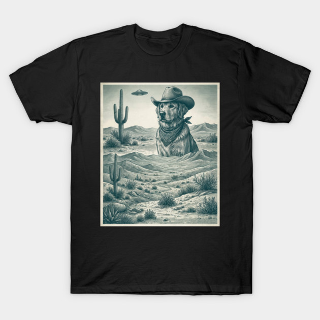 Cowboy Dog Desert Landscape Funny Western T-Shirt by ArtistTee ⭐⭐⭐⭐⭐