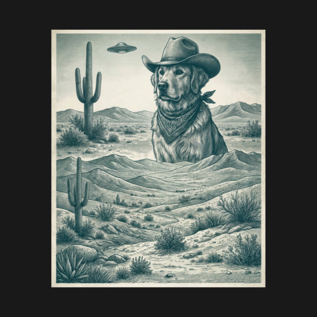 Cowboy Dog Desert Landscape Funny Western by ArtistTee ⭐⭐⭐⭐⭐
