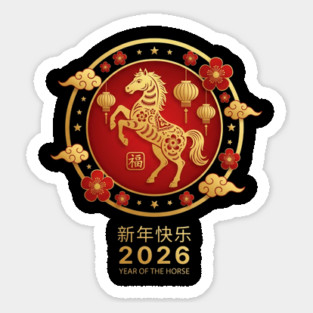 新年快乐 2026 Year Of The Horse Chinese New Year Magnet