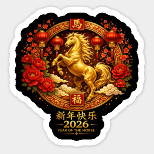 Happy Chinese New Year 2026 Year of The Horse Magnet