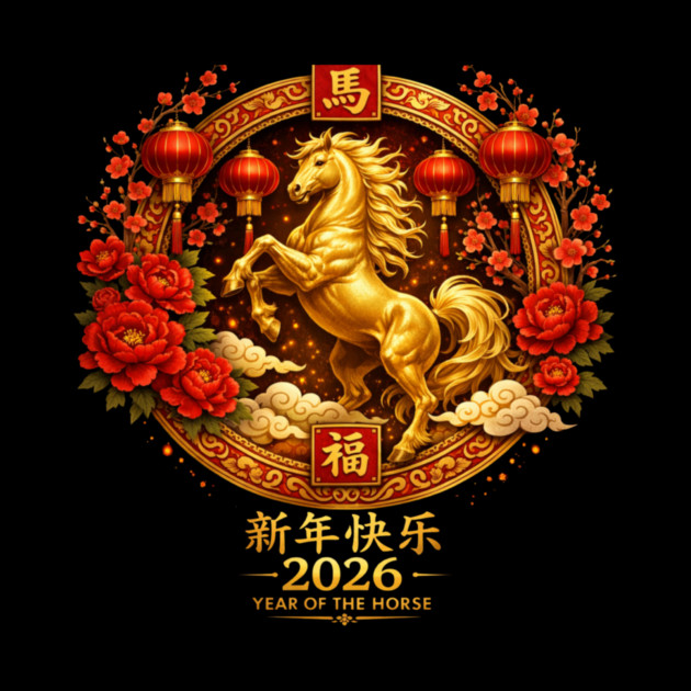 Happy Chinese New Year 2026 Year of The Horse by ArtistTee ⭐⭐⭐⭐⭐