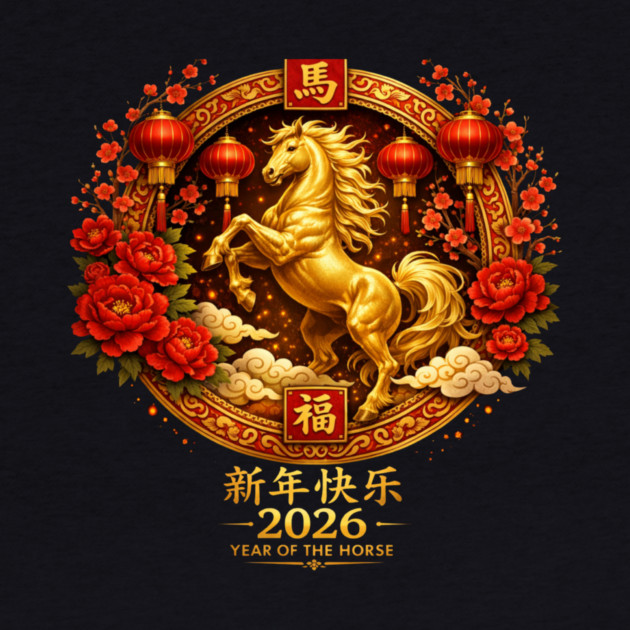 Happy Chinese New Year 2026 Year of The Horse by ArtistTee ⭐⭐⭐⭐⭐