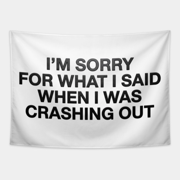 I'm Sorry For What I Said When I Was Crashing Out Tapestry by ArtistTee ⭐⭐⭐⭐⭐