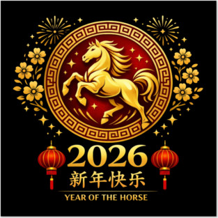2026 Year of the Horse Chinese New Year Posters and Art