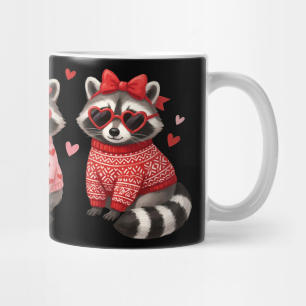Three Raccoons Heart Sunglasses Valentine's Day Lover by ArtistTee ⭐⭐⭐⭐⭐
