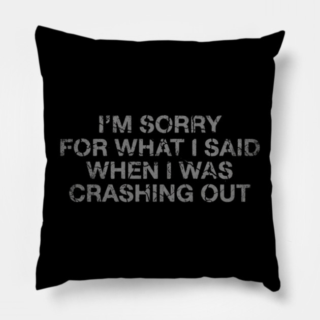 I'm Sorry For What I Said When I Was Crashing Lot Pillow by ArtistTee ⭐⭐⭐⭐⭐