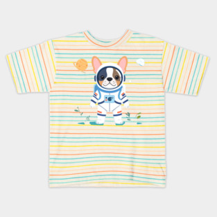 Cosmic French Bulldog Puppy Space Traveler Gift Kids T-Shirt