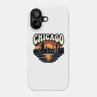 Chicago Skyline Retro Sunset: Vintage Willis Tower Phone Case