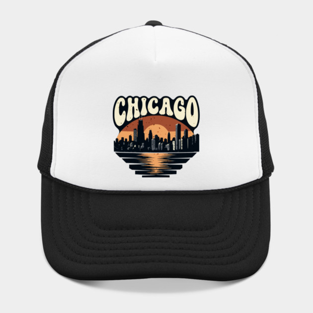 Chicago Skyline Retro Sunset: Vintage Willis Tower by Pixel Threads 
