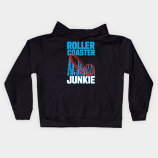 Roller Coaster Junkie Theme Park Thrill Seeker Kids Hoodie