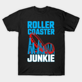 Roller Coaster Junkie Theme Park Thrill Seeker T-Shirt