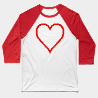 Pixel Heart Baseball T-Shirt