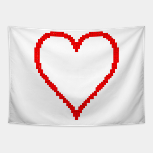 Pixel Heart Tapestry by Creatifly Graphic Tees