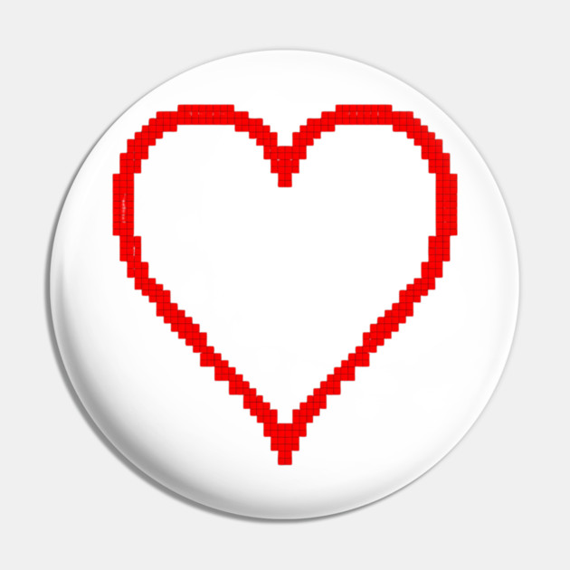 Pixel Heart Pin by Creatifly Graphic Tees