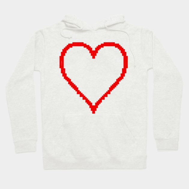 Pixel Heart Hoodie by Creatifly Graphic Tees